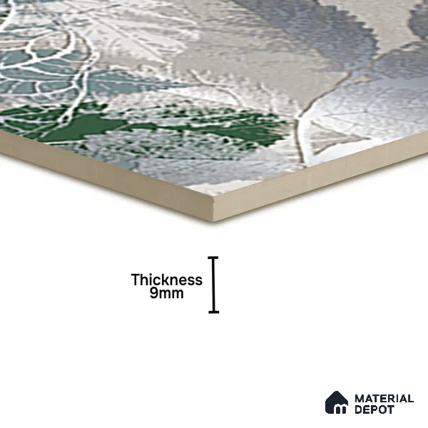 Floral Wall Tile TL 07248 Plana 8001 GLM (Silver) 1 ft x 1 ft Ceramic Matte Finish - 9 mm  | 2 mm Spacer is Mandatory | Please Expect a Slight Variation of Pattern (Sample)